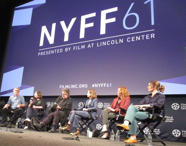 May December director Todd Haynes with screenwriter Samy Burch, and his producers Christine Vachon, Pamela Koffler, Jessica Elbaum and Sophie Mas