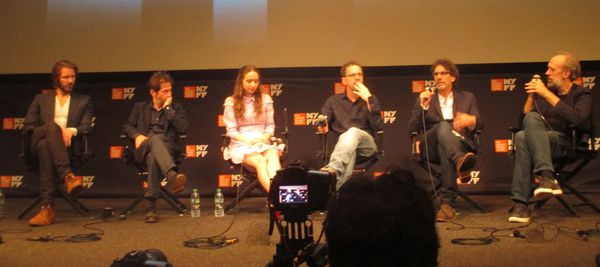 Bill Heck, Tim Blake Nelson, Zoe Kazan, Ethan Coen, and Joel Coen with 56th New York Film Festival Director and Selection Committee Chair Kent Jones