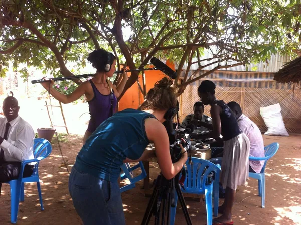 Ariadne Asimakopoulos and Maartje Wegdam filming No Place For A Rebel