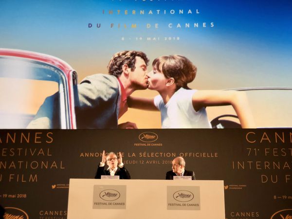 Action! Cannes Film Festival director Thierry Frémaux (left) and president Pierre Lescure meet the media at today’s programme launch in Paris
