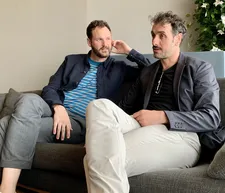 On their bikes … Kyle Marvin (left) and Michael Angelo Covino star as two bickering buddies in the comedy The Climb. Covino directed and co-stars and Marvin also acts and co-writes.