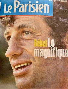 Special edition of the tabloid daily Le Parisien with tributes to Bébel The Magnificent.