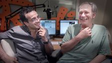 Robert Krulwich at work with his Radiolab co-host Jad Abumrad