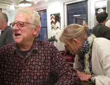 Jeremy Thomas with Ludovica Barassi at the Posteritati Gallery reception