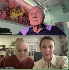 Johnny Pigozzi with Ed Bahlman and Anne-Katrin Titze: “My favorite films are 8 1/2 and La Dolce Vita and Citizen Kane.”