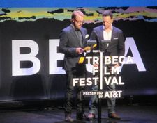 Joshua Leonard and Josh Charles announcing that Shawn Snyder won the Tribeca Film Festival New Narrative Director Competition for To Dust