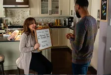 Nick (Philemon Chambers) with Peter’s mother Carole (Kathy Najimy)