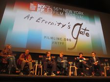 At Eternity's Gate with Louise Kugelberg, Jean-Claude Carrière, Julian Schnabel, Willem Dafoe, Oscar Isaac and Rupert Friend at the 56th New York Film Festival