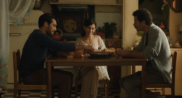 Halim (Saleh Bakri), his wife Mina (Lubna Azabal) and Youssef (Ayoub Missioui). Maryam Touzani: 'For me, it's very important as well to spend time on the set design and advance in finding the right colors and finding the right textures'