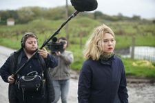 France (Léa Seydoux) with her I channel news crew in the countryside: “Art is transfiguration. It’s taking the ordinary to transfigure to grace.”