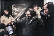 Leon Vitali with Stanley Kubrick and Jack Nicholson looking at a take for The Shining