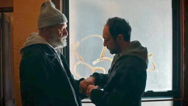 Kakhi (Levan Tediashvili) with his troubled son Soso (Giorgi Tabidze) in Levan Koguashvili’s Brighton 4th, shot by Phedon Papamichael