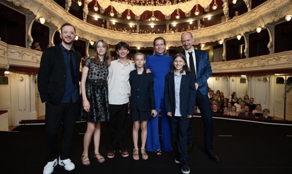 Delegation from Lost Children with director Michèle Jacob, third from right. Of her young cast, she says: 'I wrote the script because I know children and I am never going to write something they are not going to be able to say. There was no improvisation'