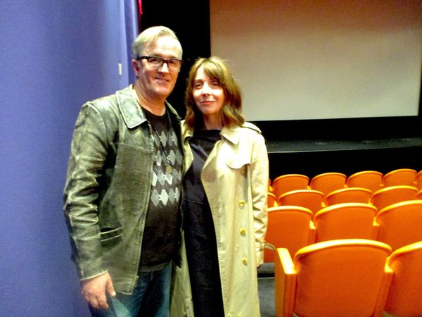 Felix van Groeningen's Beautiful Boy co-screenwriter Luke Davies with Anne-Katrin Titze at the Crosby Street Hotel screening room