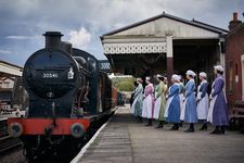 Maids at the train station in Mothering Sunday