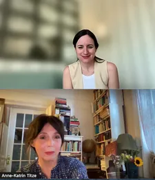 Maite Alberdi with Anne-Katrin Titze on the No poster: “It’s the same graphics that Pablo Larrain used for his film.”