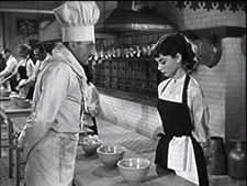 Sabrina (Audrey Hepburn) with chef (Marcel Hillaire) in Billy Wilder’s Sabrina