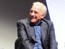 The Irishman director Martin Scorsese shares a laugh with Joe Pesci, Al Pacino and Robert De Niro