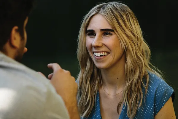 Matthew Shear and Zosia Mamet in The Boy Downstairs
