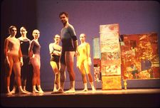 Merce Cunningham Dance Company with a Robert Rauschenberg set