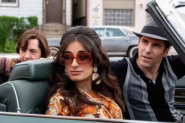 Alessandro Nivola as Dickie Moltisanti with his father’s (Ray Liotta) wife Giuseppina (Michela De Rossi) and his nephew Tony Soprano (Michael Gandolfini) in The Many Saints Of Newark