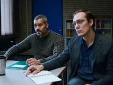 Ms Nowak’s colleagues Thomas Liebenwerda (Michael Klammer) with Milosz Dudek (Rafael Stachowiak)