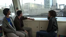 "One with people isolated in movement and the second one, people together but stopped."