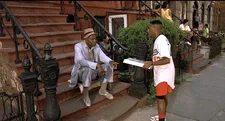 Ossie Davis on the stoop with Spike Lee in Do the Right Thing