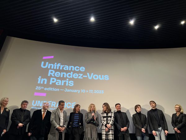 The team from This is My Crime by François Ozon at the world premiere last night at the Balzac Cinema in Paris