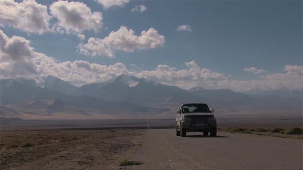 Driving on the Pamir Highway. Hannah: 'Because, with a road trip, we have to put things chronologically, it’s quite hard to move things around because otherwise you lose the geographical specificity of it.'