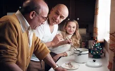 Johnny (Paul Ben-Victor) with his brother Frankie (Joe Pantoliano) and Beth (Madison Iseman)