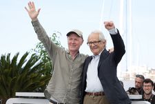 Screenwriter Paul Laverty and director Ken Loach at their Cannes photo call