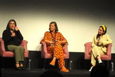 Kirsten Johnson with Paulina Urrutia and Maite Alberdi at the Crosby Street Hotel