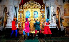 Pussy Riot in the Cathedral of Christ the Saviour.