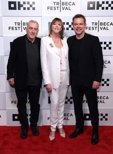 Tribeca co-founders Robert De Niro and Jane Rosenthal with Kiss the Future producer Matt Damon