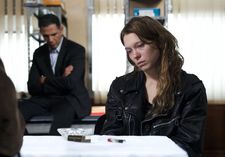Arnaud Desplechin on Commissaire Daoud (Roschdy Zem) with Claude (Léa Seydoux): “This jacket was carrying all this journey that she had before, thinking ‘It’s cool, I’m streetwise.’”