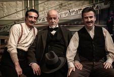 Salvatore Ficarra, Toni Servillo and Salvatore Ficarra on the Strangeness set