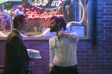 Gio (Shiloh Fernandez) with Peeno (Penn Badgley) - from inside the bar we hear The Night by Frankie Valli and the Four Seasons