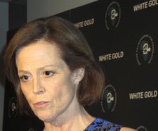 Sigourney Weaver on the White Gold red carpet at MoMA in New York