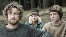 Simon Baker (wearing sweater knitted by his mother) in Breath with Ben Spence and Samson Coulter: “I still wear that sweater. All the time."