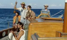 Ida (Angeliki Papoulia) with Mauro (Mauro Soares), Falco (Steffen Danek), Ingo (Ingo Martens), and seated on deck Vlad (Vladimir Vulevic)