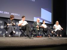 Yuree Henley reading Sofia Coppola’s letter with Cailee Spaeny Jacob Elordi, Stacey Battat and Tamara Deverell