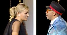 When Julia met Spike: Julia Ducournau rushed over to greet Jury President Spike Lee after receiving the Palme d’Or on the closing night of the Cannes Film Festival