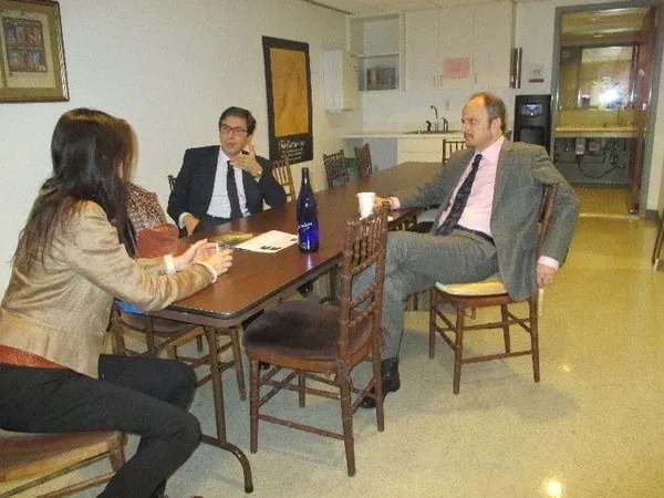 Julie Taymor, Antonio Monda, Jeffrey Eugenides in a backstage Le Conversazioni: Films of My Life discussion.