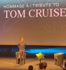 Tom Cruise on stage in Cannes