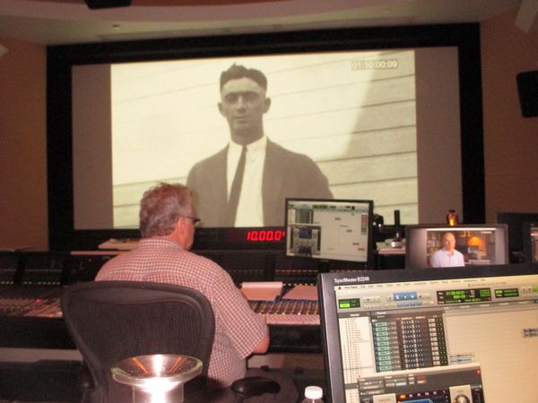 Tom Fleischman working on Aviva Kempner's captivating Moe Berg documentary The Spy Behind Home Plate