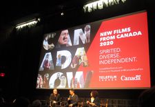 Executive Director of the Canadian Film Institute Tom McSorley, Atom Egoyan and Arsinée Khanjian at the Guest Of Honour première in New York