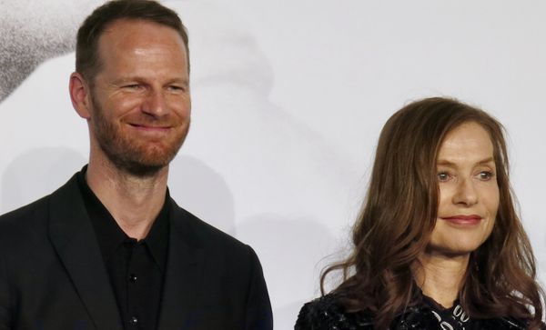 Norwegian director Joachim Trier, president of Cannes Critics’ Week Jury, pictured with Isabelle Huppert in Cannes for Louder Than Bombs