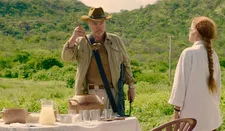 Sônia Braga as Domingas with Udo Kier as Michael in Bacurau: "He leaves the people and I am there."