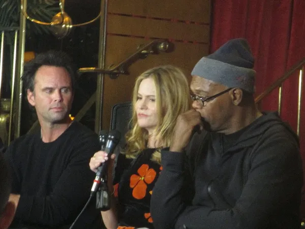 Walton Goggins, Jennifer Jason Leigh and Samuel L Jackson